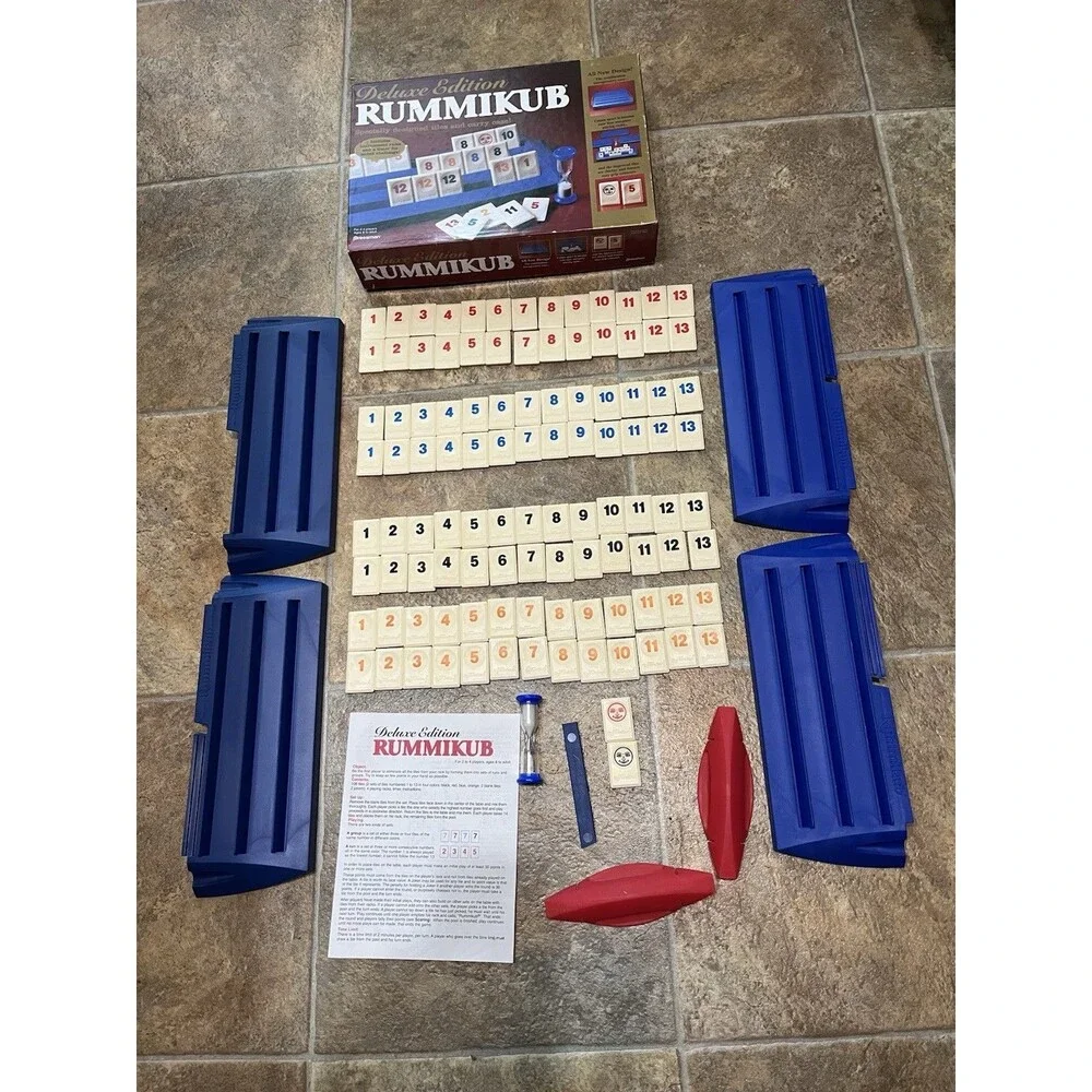 1996 Pressman Rummikub Deluxe Edition Number Tile Game Complete